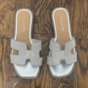 Rhinestone sandals, size 12C